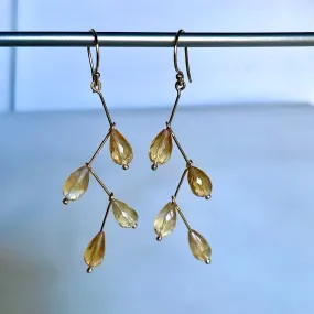 14k gold filled Waterfall golden citrine earrings