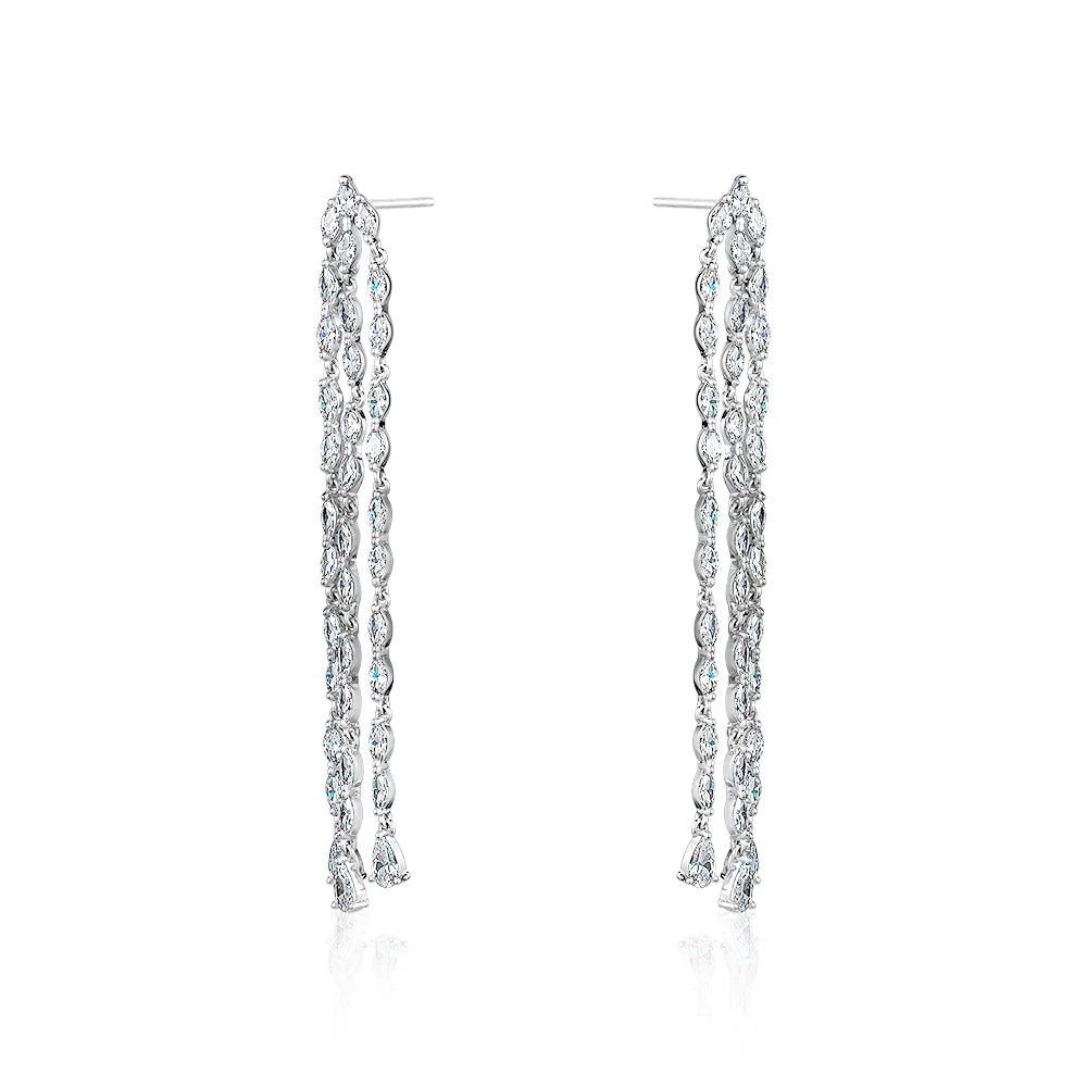 3-TIER CRYSTAL DROP EARRINGS