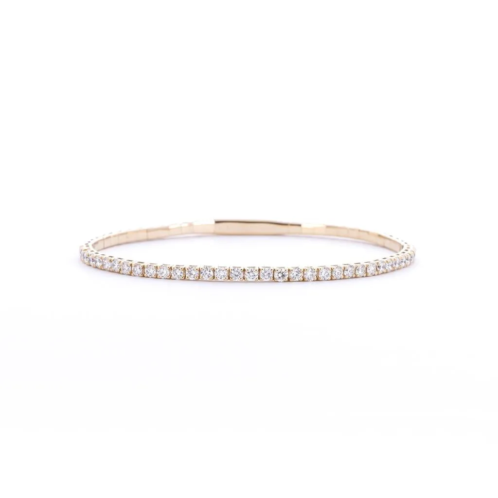 3.0ctw Diamond Flex Bangle -Yellow Gold