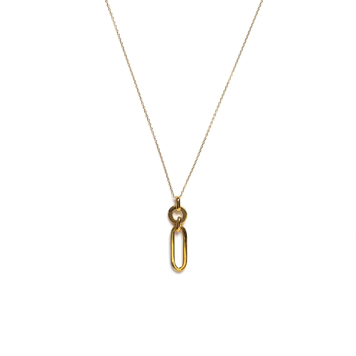 9 Carat Gold Collection Paper Clip Necklace, Gold