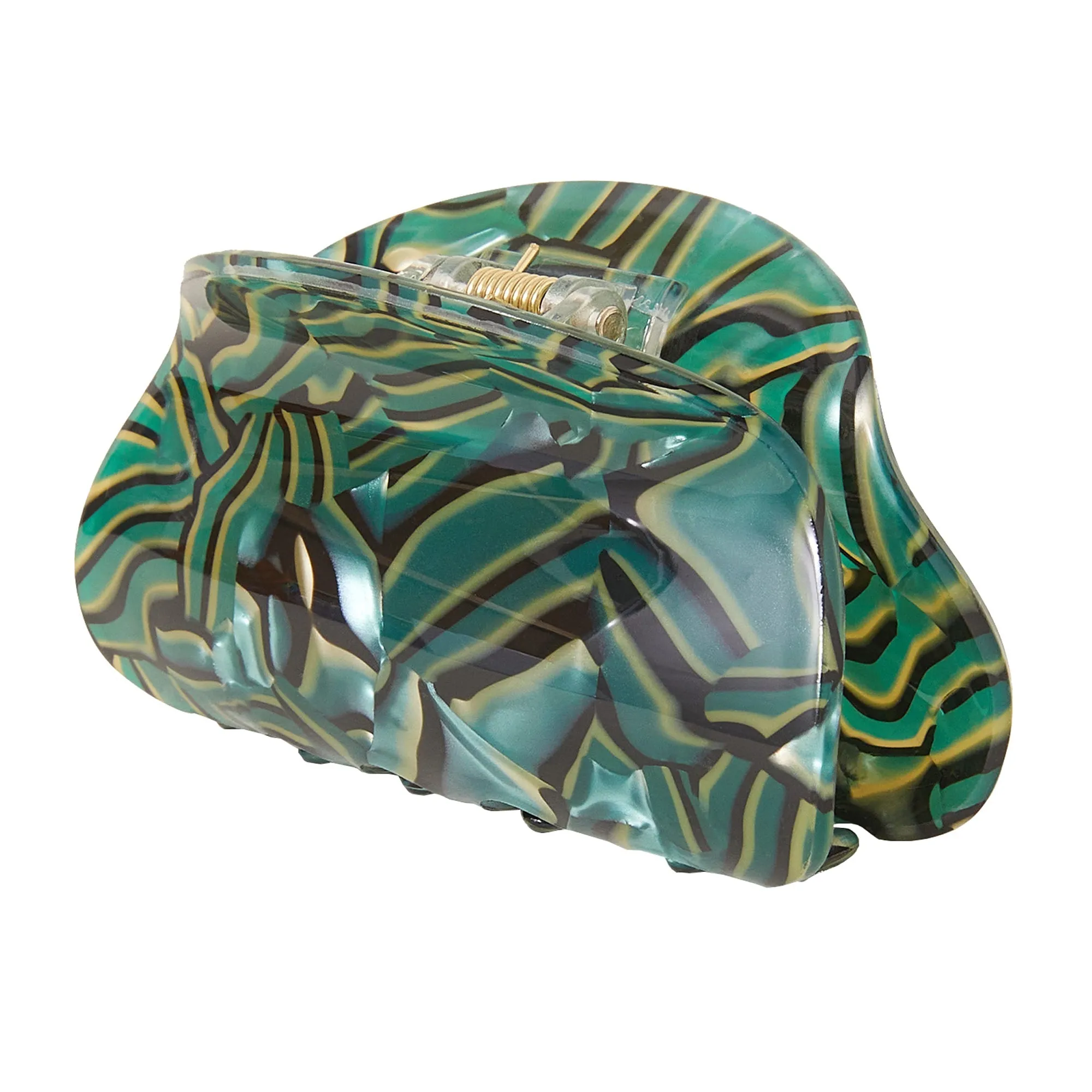 Accessorize London Marble Rounded Green Claw Clip