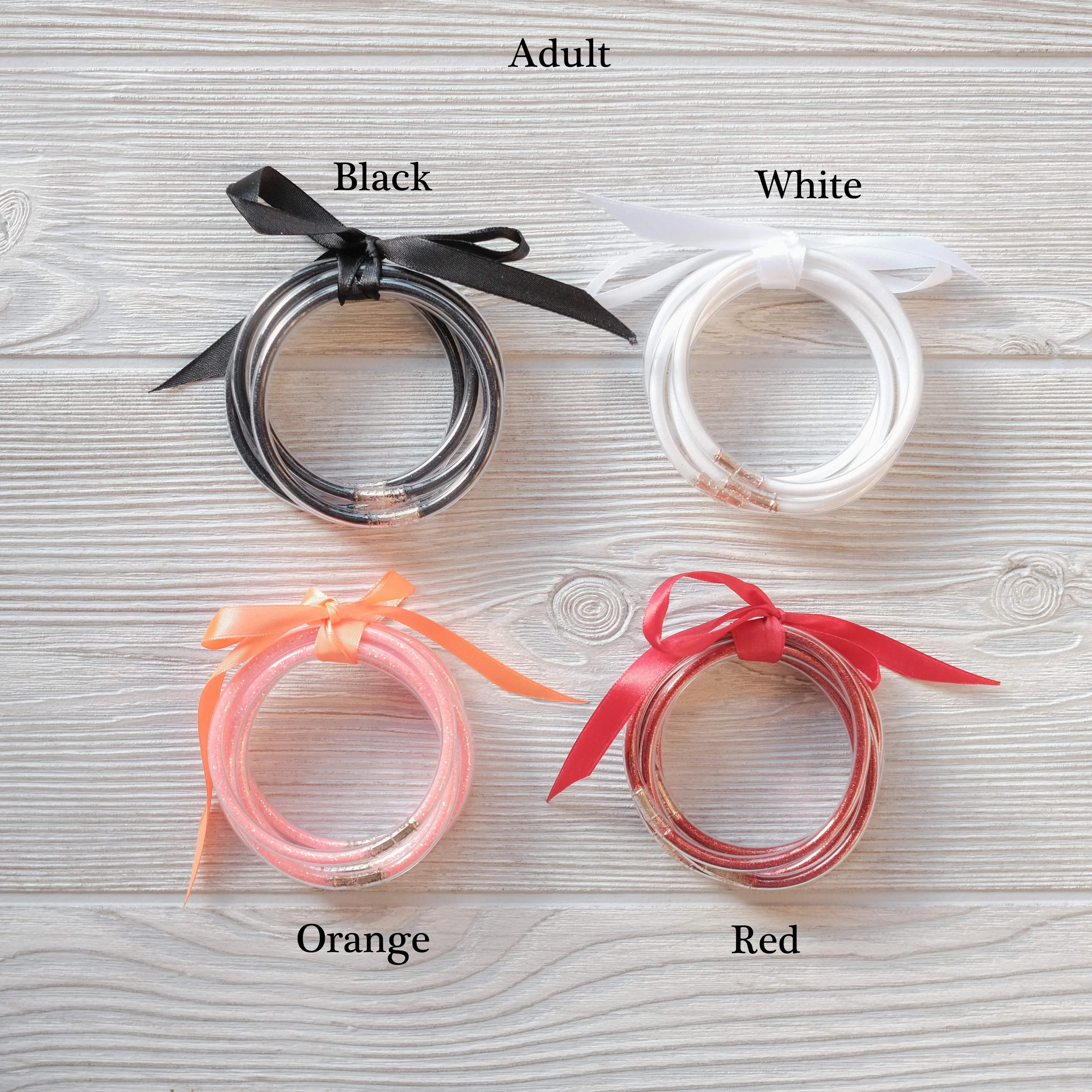 Adult Glitter Silicone Bangle Bracelet Set