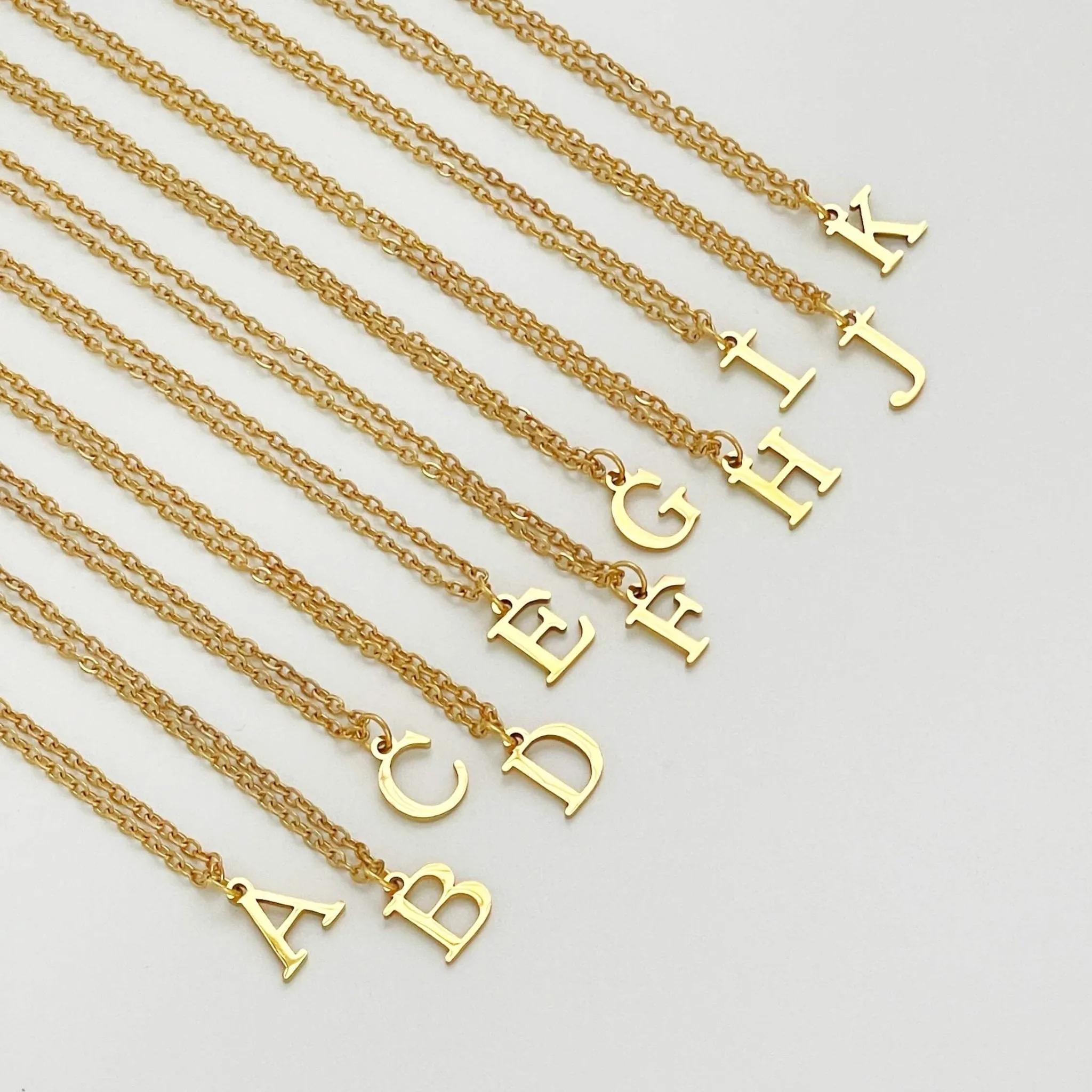 Alphabet Necklace Gold