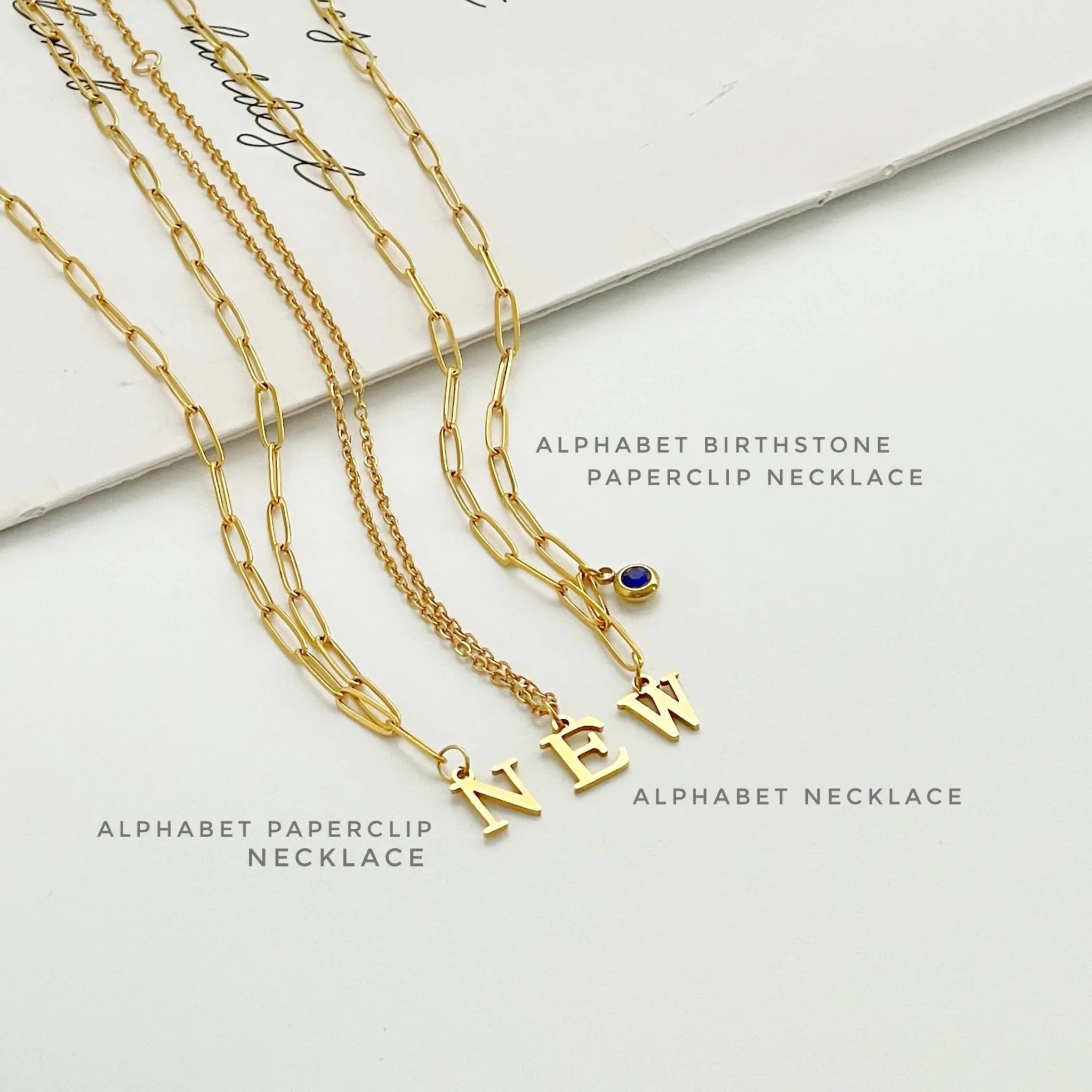 Alphabet Necklace Gold