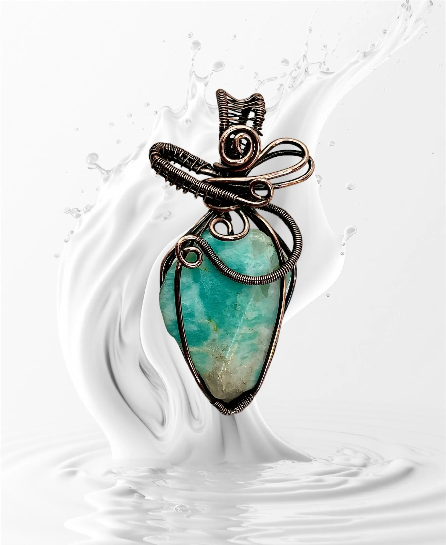 Amazonite Wire Wrapped Pendant