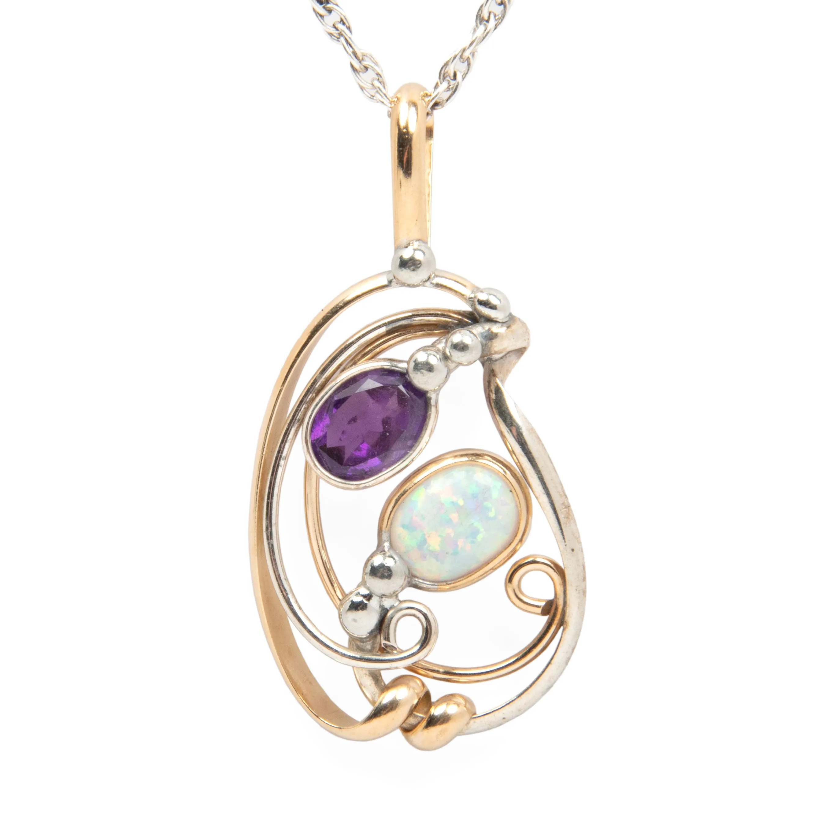 Amethyst & Opal - Pendant