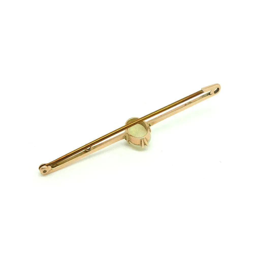 Antique Edwardian Opal 9ct Gold Bar Brooch