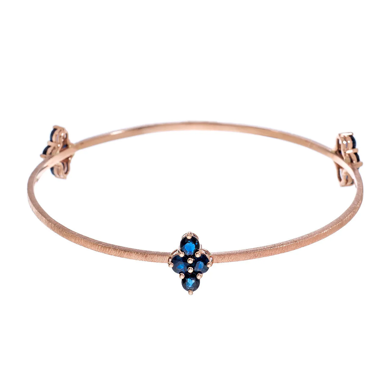 Asher 3-Charm Bangle Rose Gold Sapphire