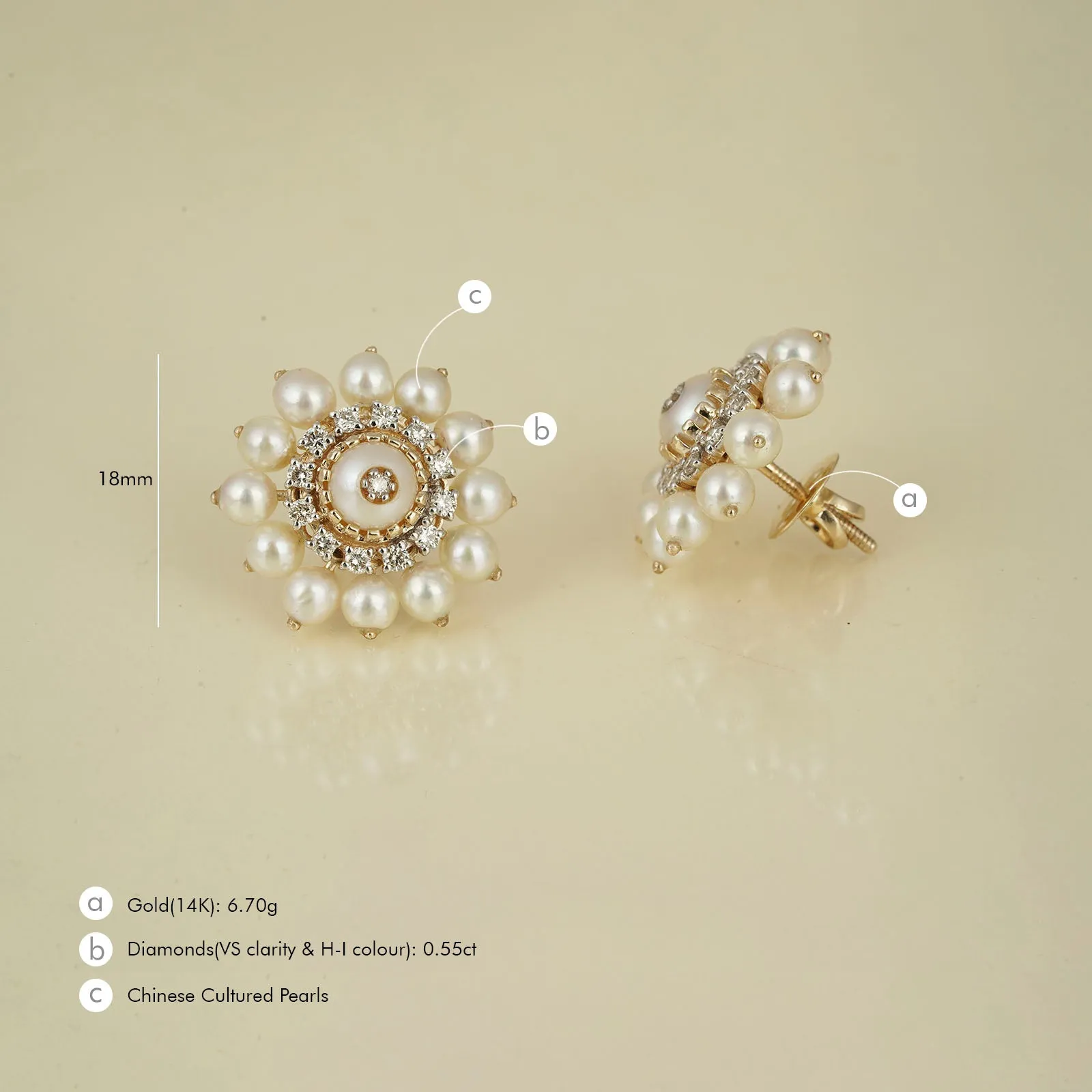 Audrey Snow Ear Studs