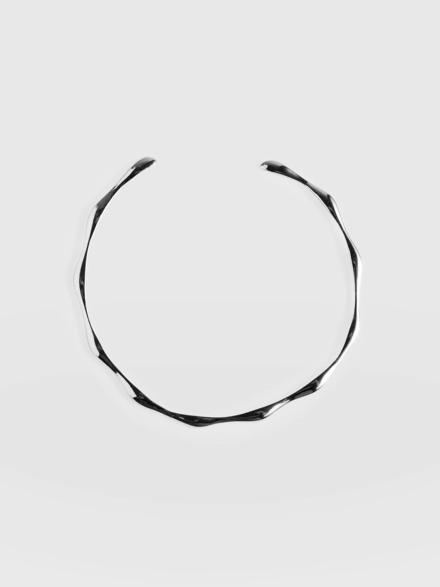 Bamboo Cuff Bangle - Silver