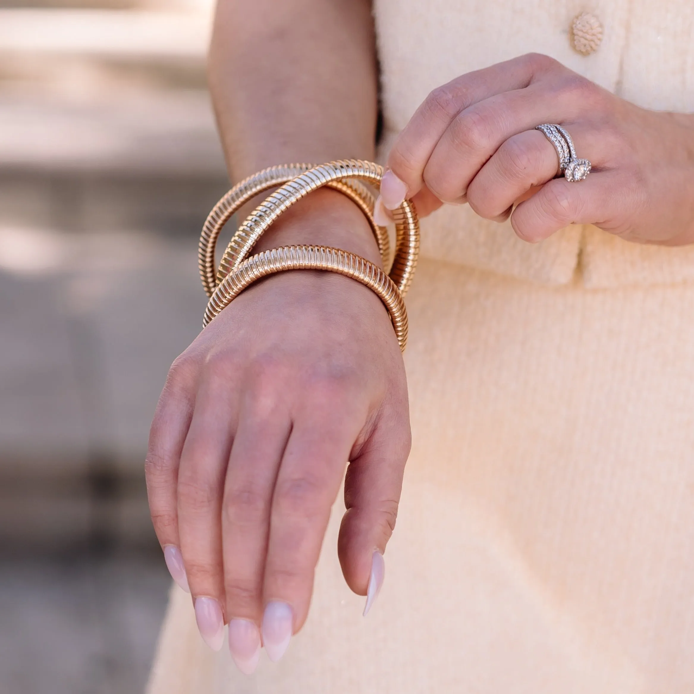 Big and Bold Herringbone Bangle