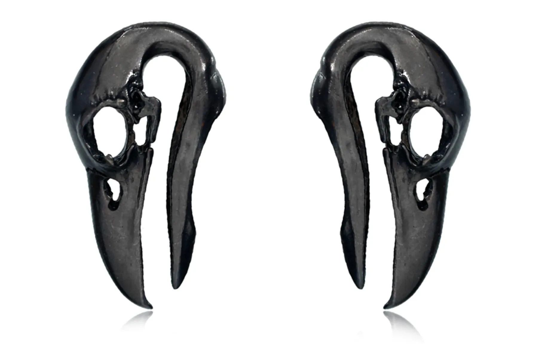 Black Raven Skull Ear Weights