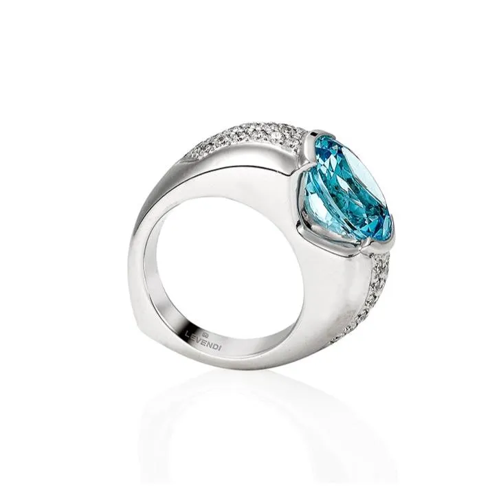 Blue Topaz & Diamond Ring