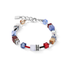 Bracelet GeoCUBE® Crystals & Gemstones blue-red