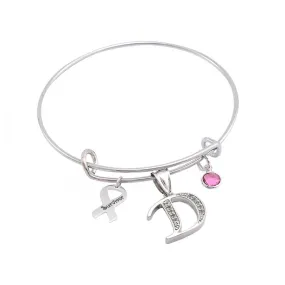 Breast Cancer Awareness Initial Bangle