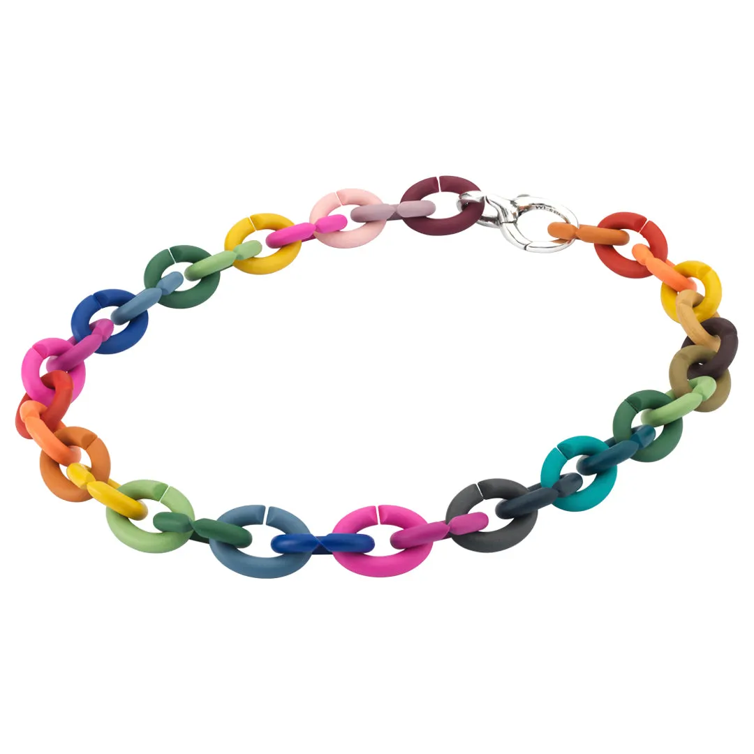 Bright Rainbow Silver Choker