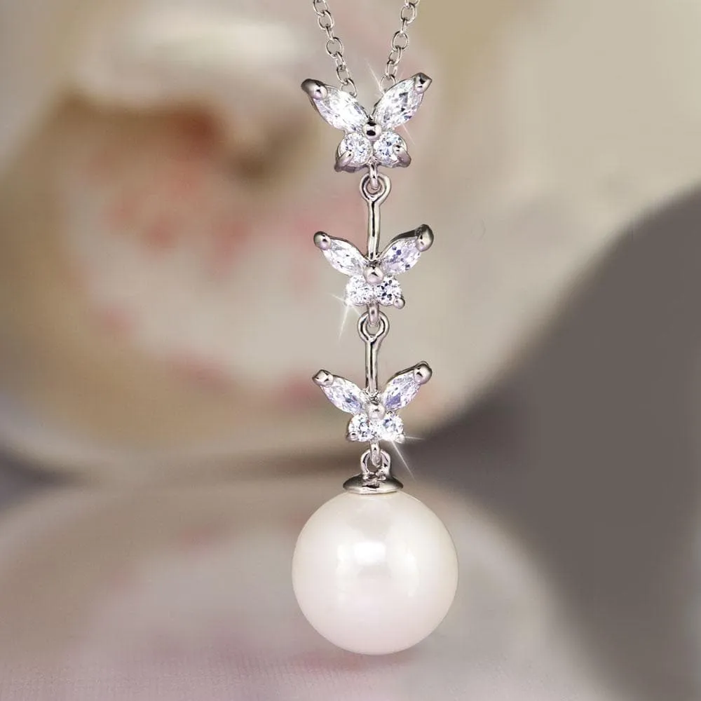 Butterfly Pearl Pendant