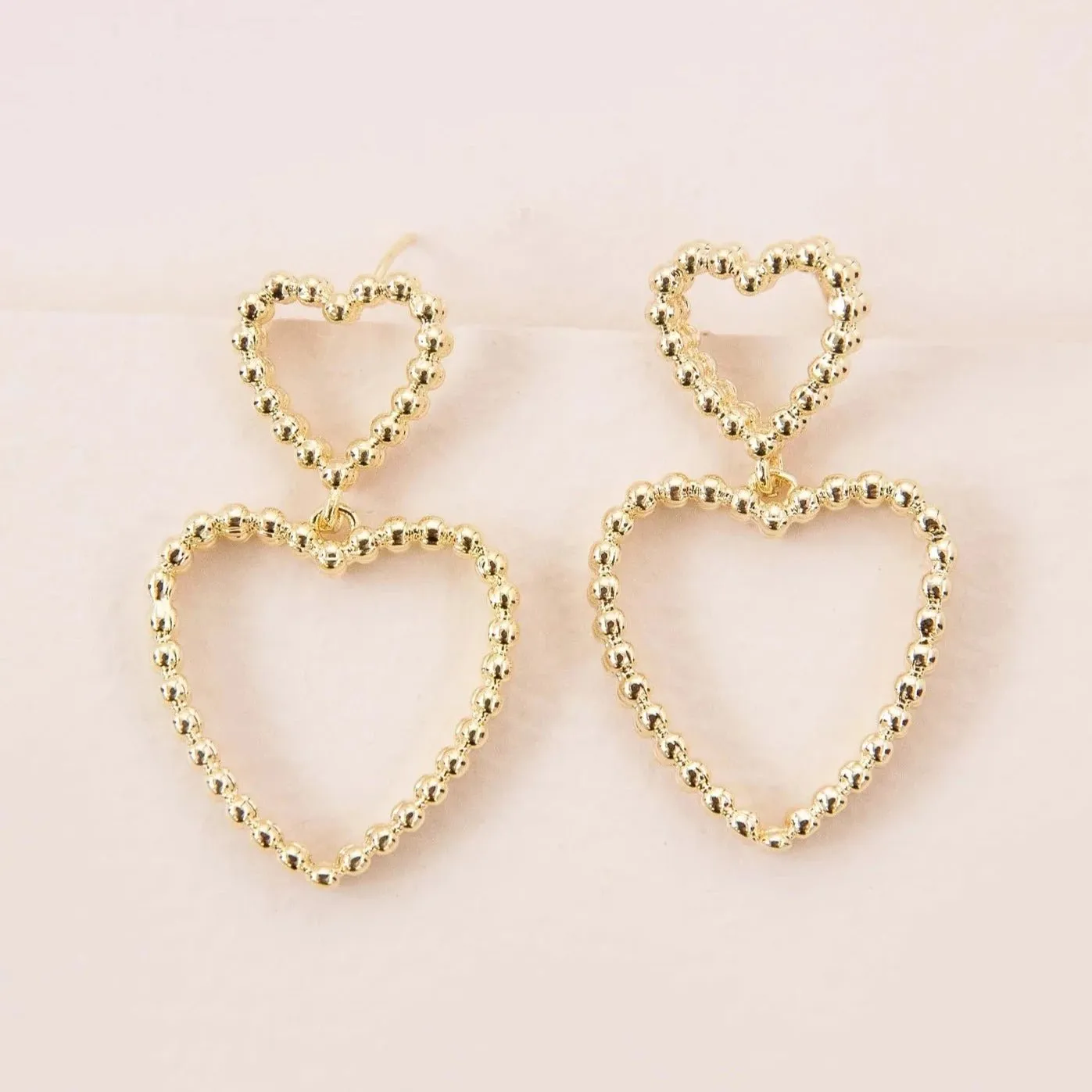 Cara Heart Drop Earrings