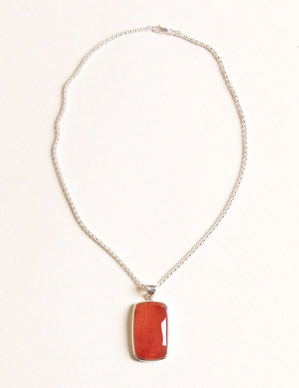 Carnelian Rectangle Gemstone Pendant