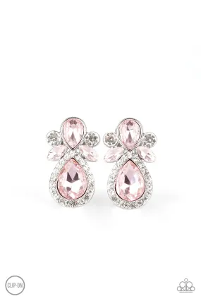 Celebrity Crowd Pink Clip-On-Earrings