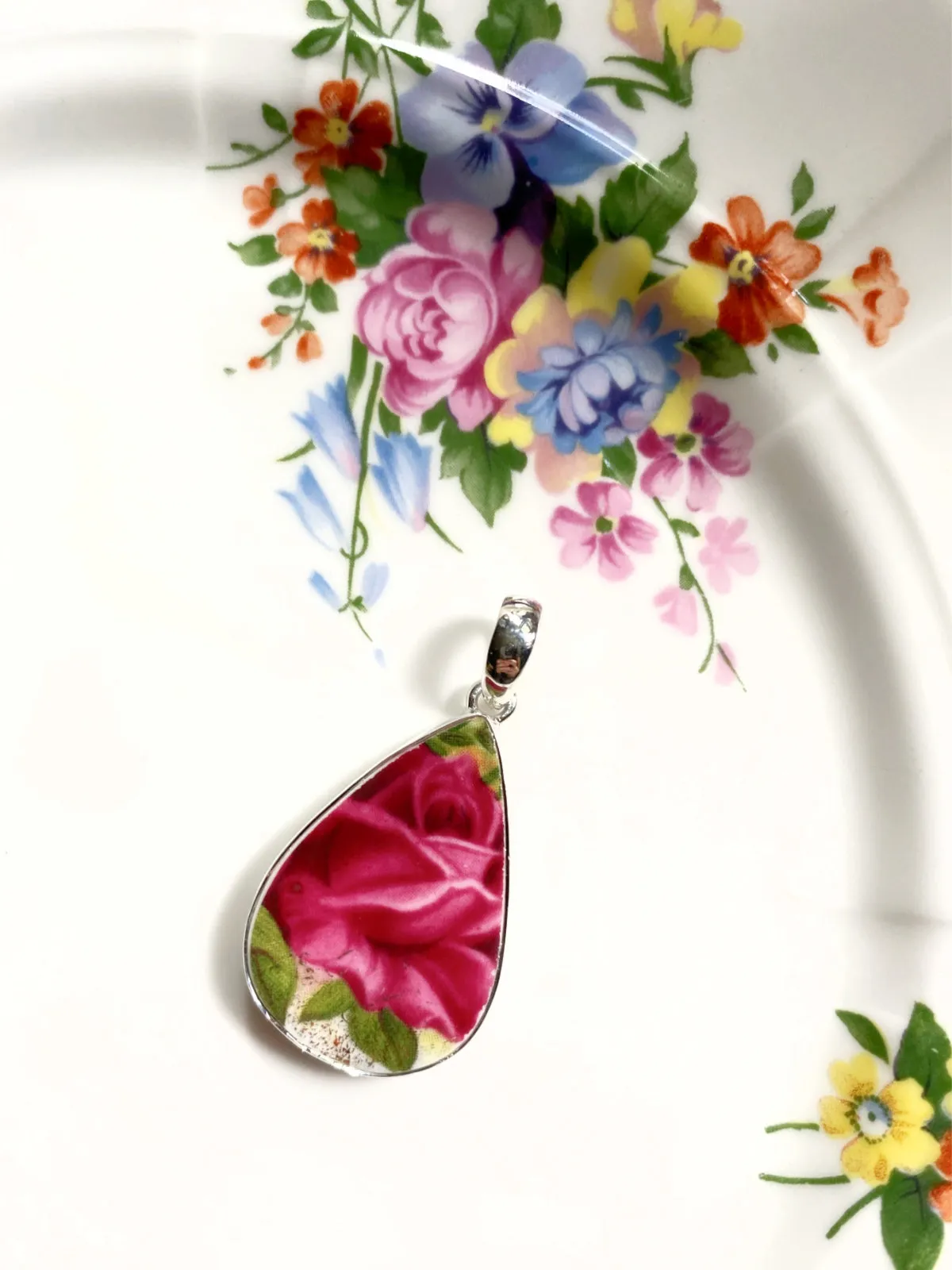 Ceramic Rose Pendant