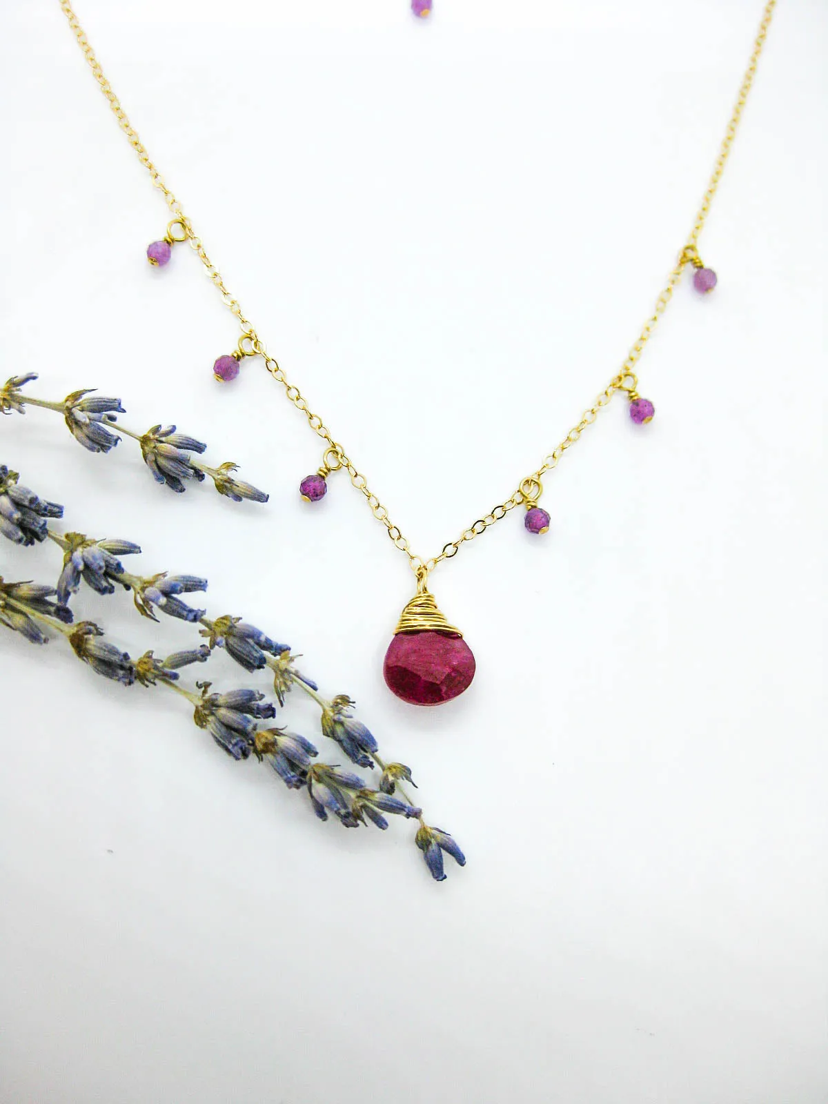 Chamomile: Ruby Necklace - n569