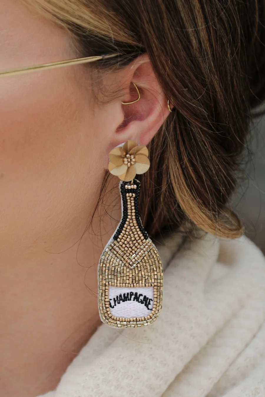 Champagne Pop Drop Earrings