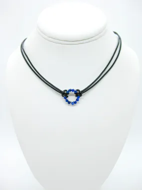 Circle: Lapis Leather Necklace - n523