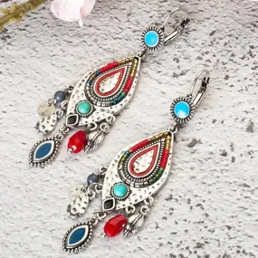 Colorful Ethnic Styled Drop Earrings