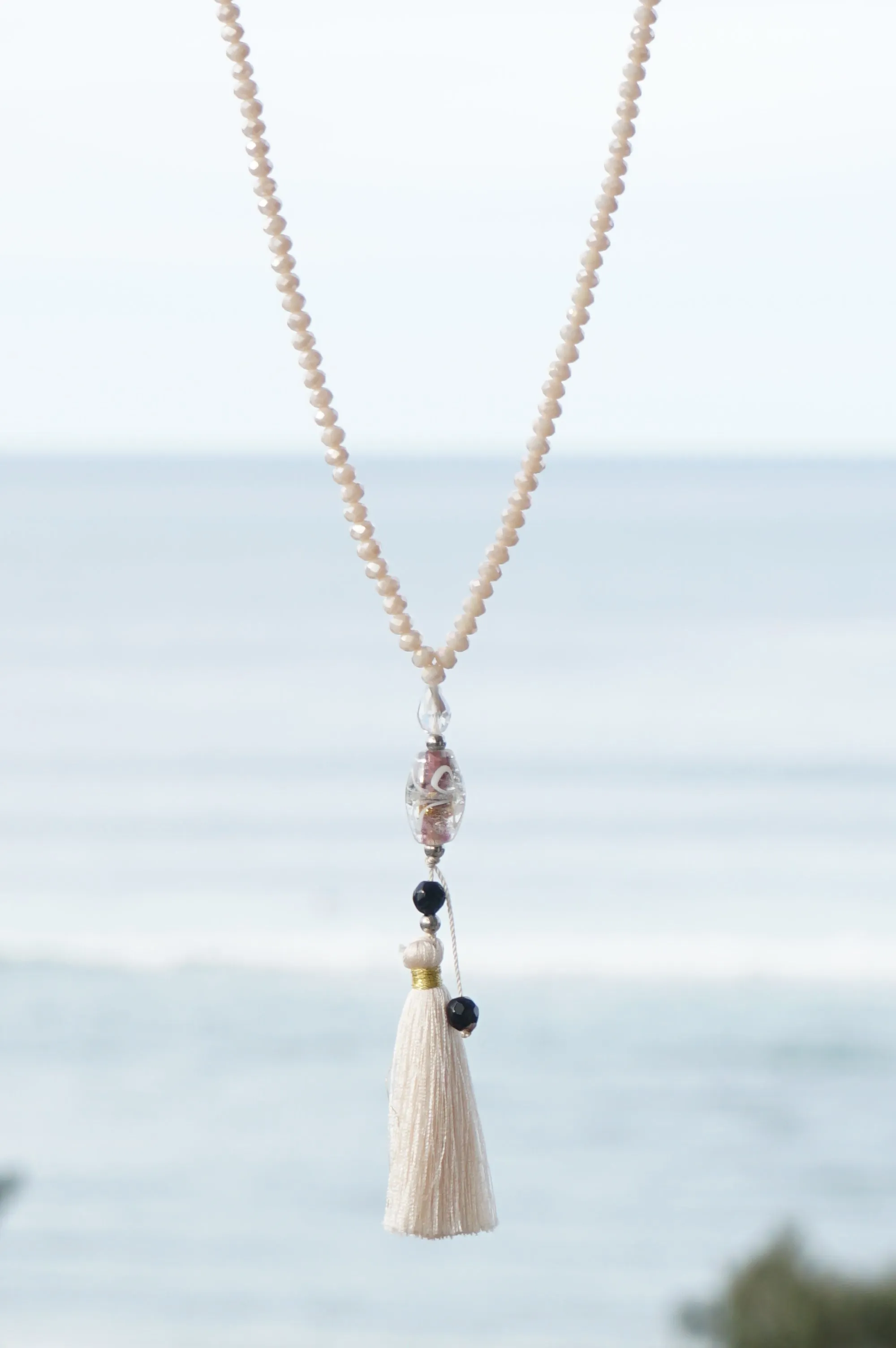 Cream Tassel Necklace