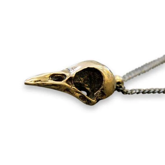 Crow Skull Pendant Necklace