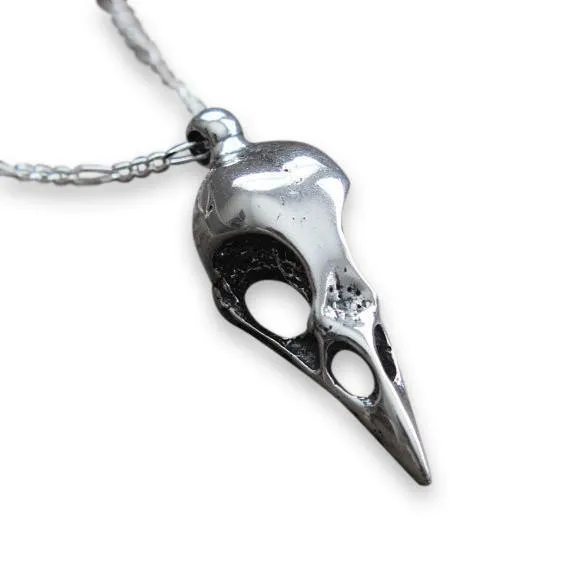 Crow Skull Pendant Necklace