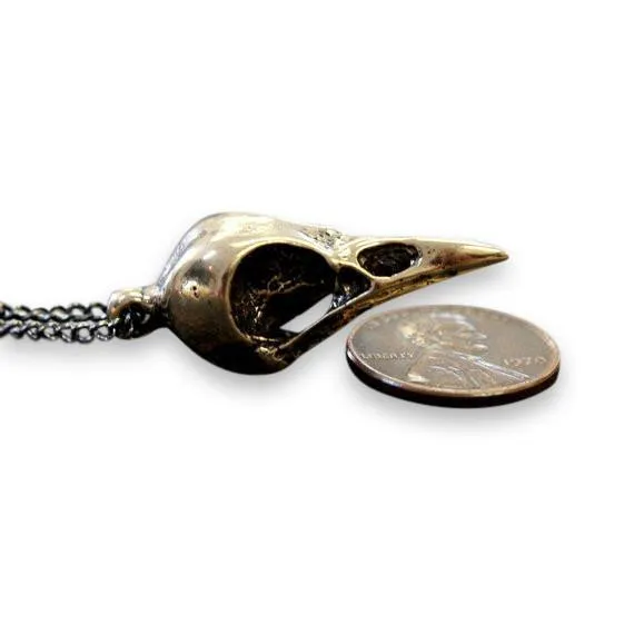 Crow Skull Pendant Necklace