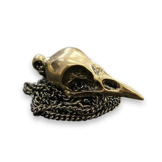 Crow Skull Pendant Necklace