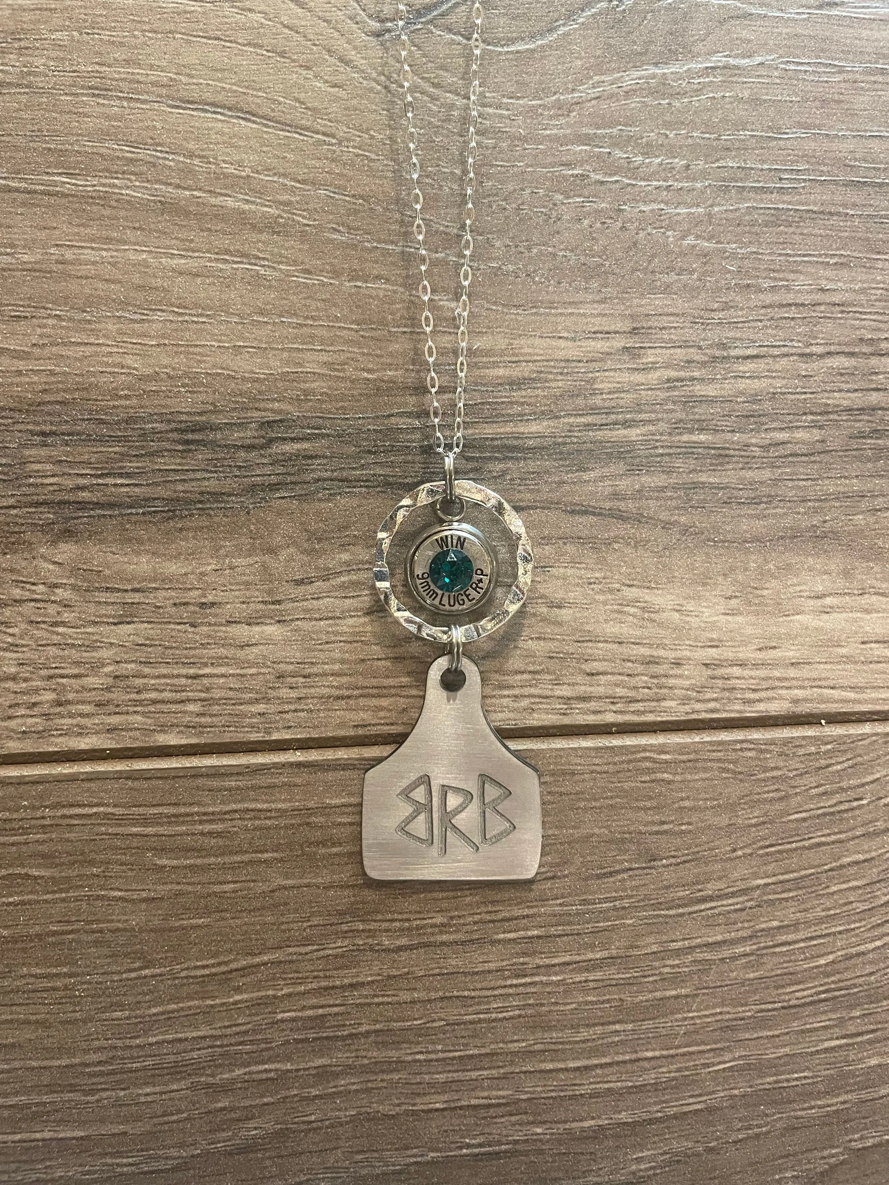 Custom Brand/Initials ear tag necklace