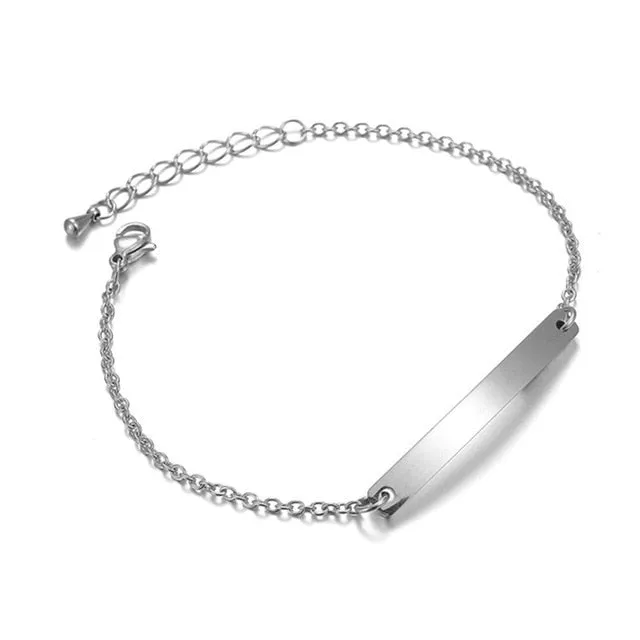 Custom Engrave Link Chain Stainless Steel Fashion Bracelets