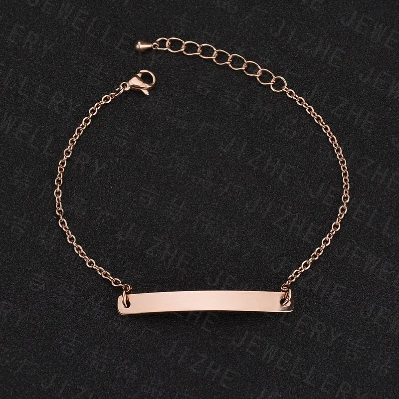 Custom Engrave Link Chain Stainless Steel Fashion Bracelets