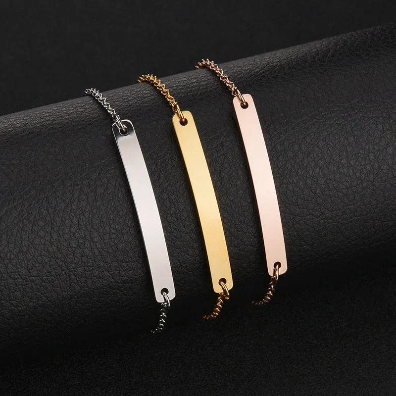 Custom Engrave Link Chain Stainless Steel Fashion Bracelets