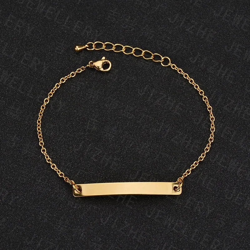 Custom Engrave Link Chain Stainless Steel Fashion Bracelets