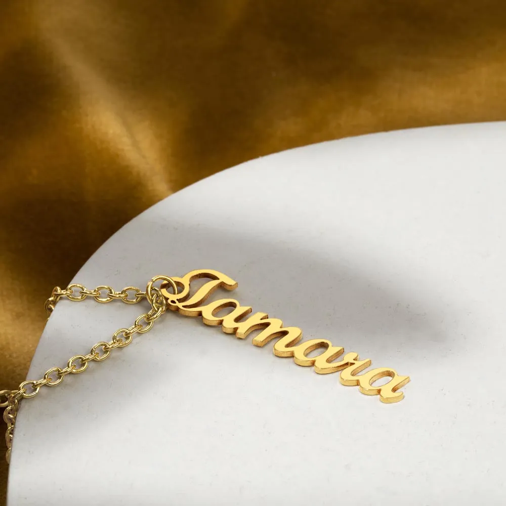 Customized Name Necklace, Vertical Name Necklace