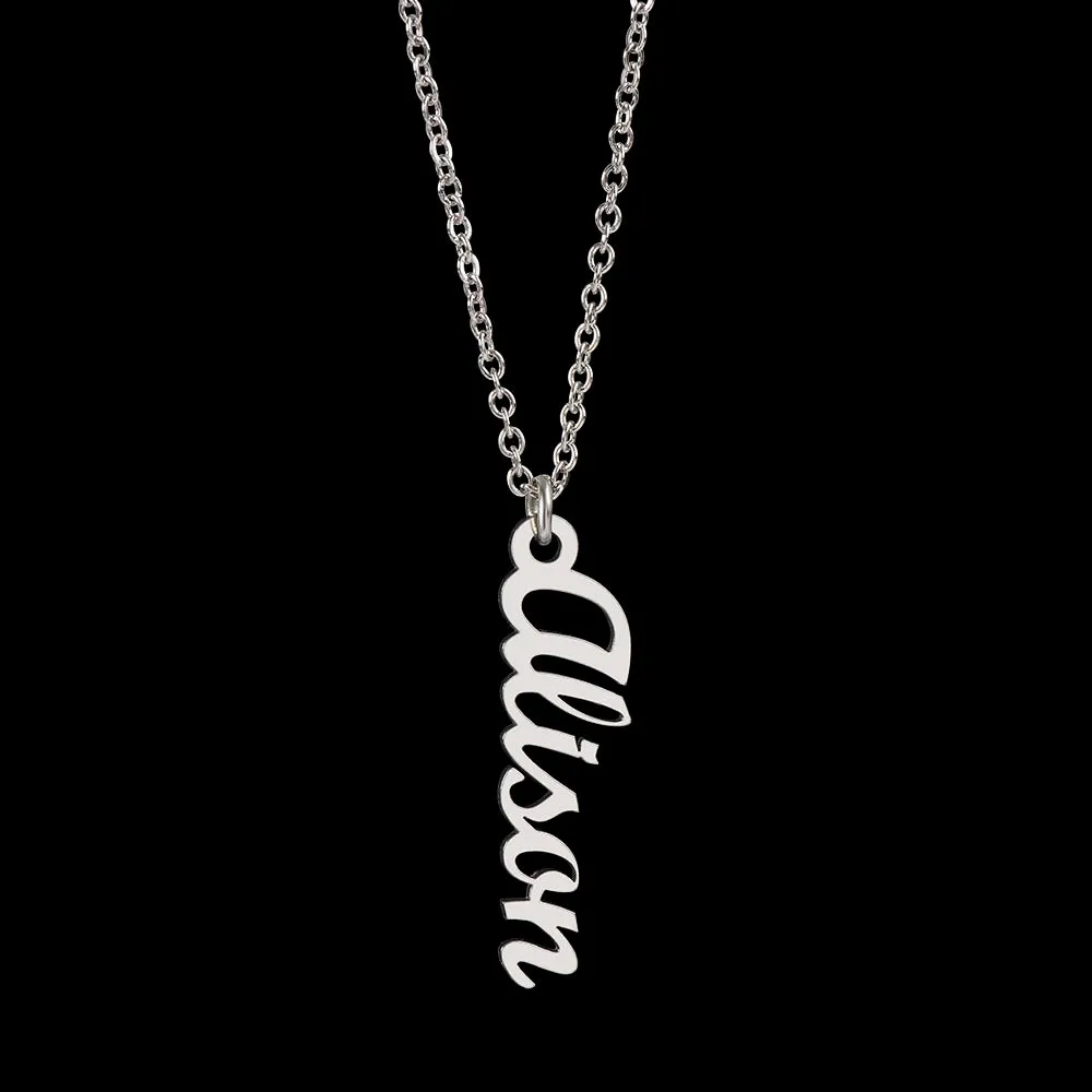 Customized Name Necklace, Vertical Name Necklace