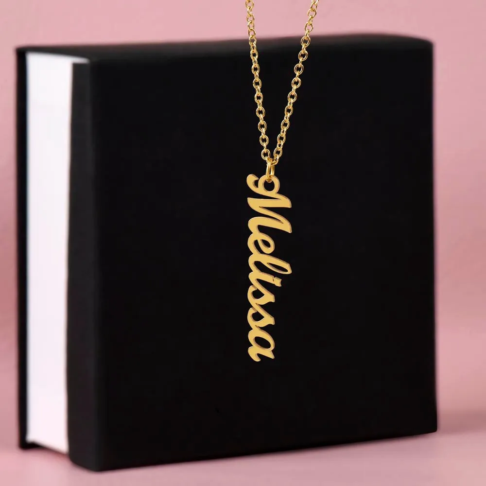 Customized Name Necklace, Vertical Name Necklace