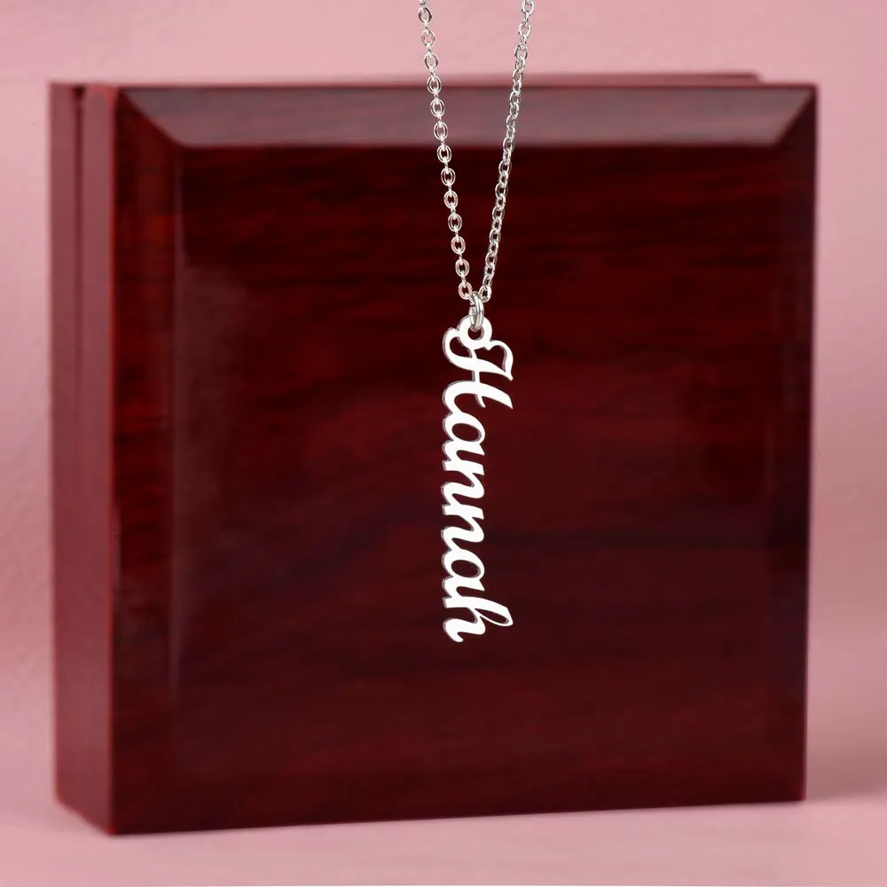 Customized Name Necklace, Vertical Name Necklace