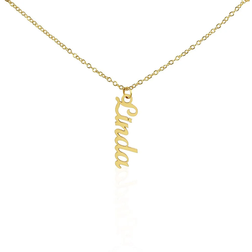 Customized Name Necklace, Vertical Name Necklace