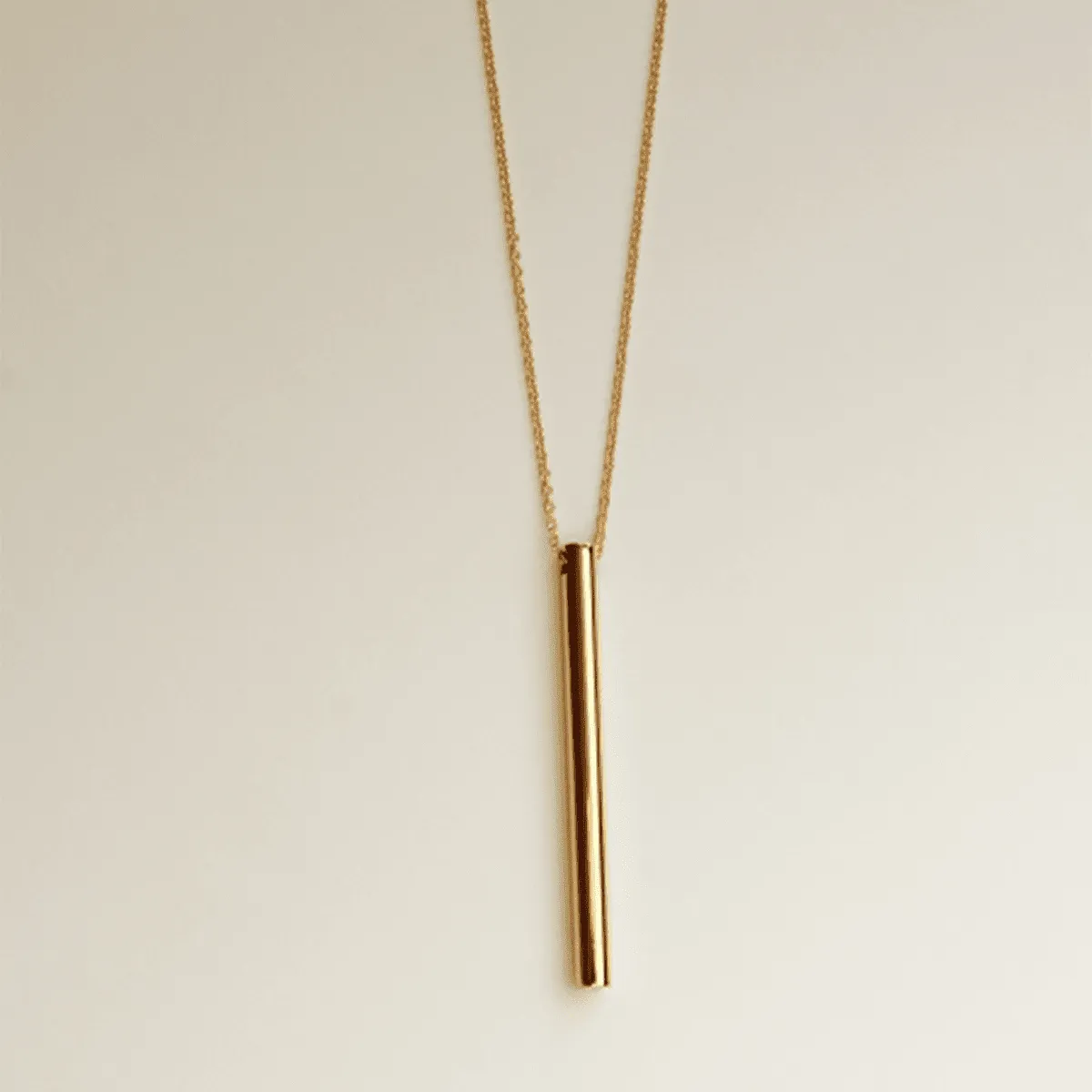 Cylindrical Gold Plated Pendant