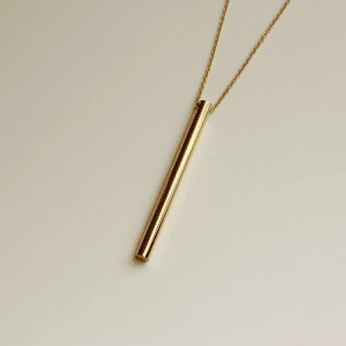 Cylindrical Gold Plated Pendant