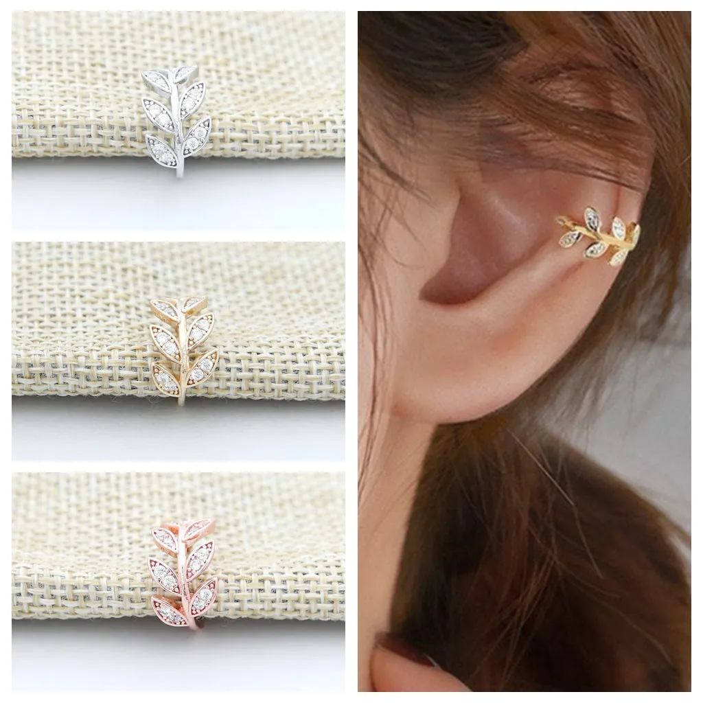 CZ Leaf Ear Cuff - Rose Gold