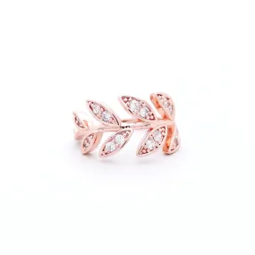 CZ Leaf Ear Cuff - Rose Gold