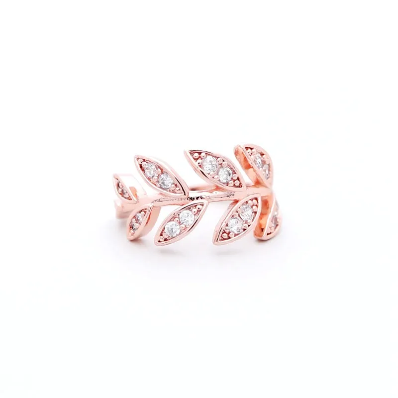 CZ Leaf Ear Cuff - Rose Gold