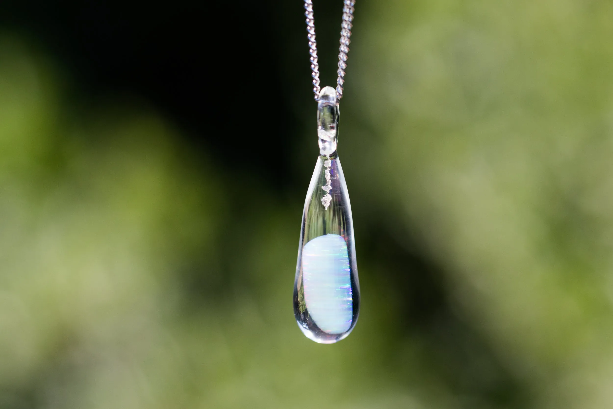 Dainty Drop Pendant with Opal